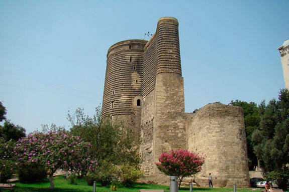 maiden tower in baku, azerbaijan